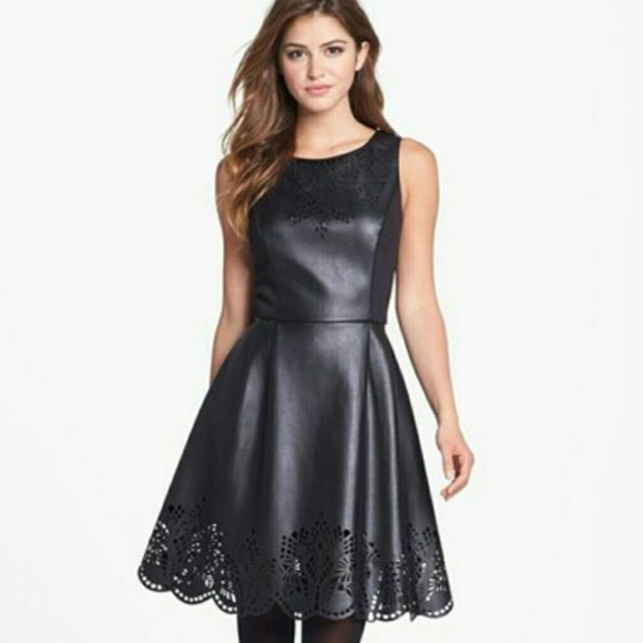 Betsey Johnson Dresses & Skirts - Betsy Johnson black faux leather dress size 6